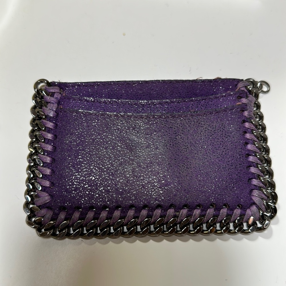 Stella McCartney Falabella card holder wallet purple